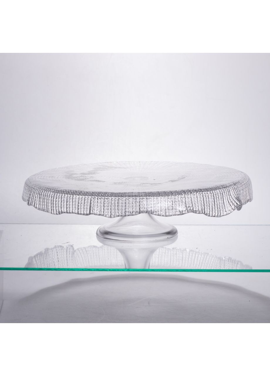 Тортівниця трансформер скляна на ножці, менажниця трансформер прозора скляна 64486-53 Yiwu (369626246)