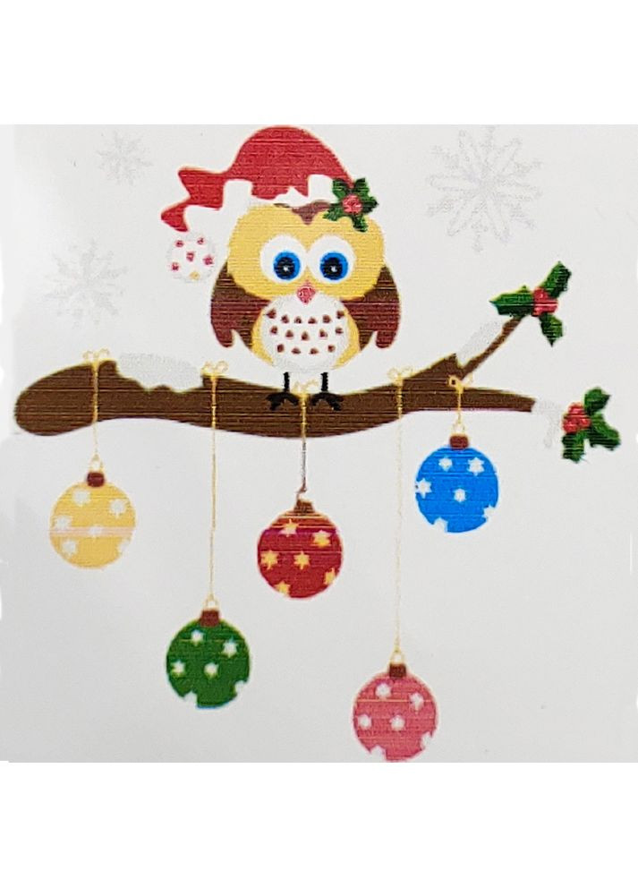 Картина за номерами Сова на дереві з новорічними шарами см творчий набір для малювання хобі для дітей і дорослих Strateg (369760293)