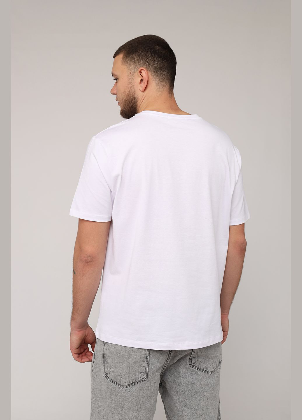 Белая футболка с коротким рукавом мужская цвет белый цб-00270039 Yuki