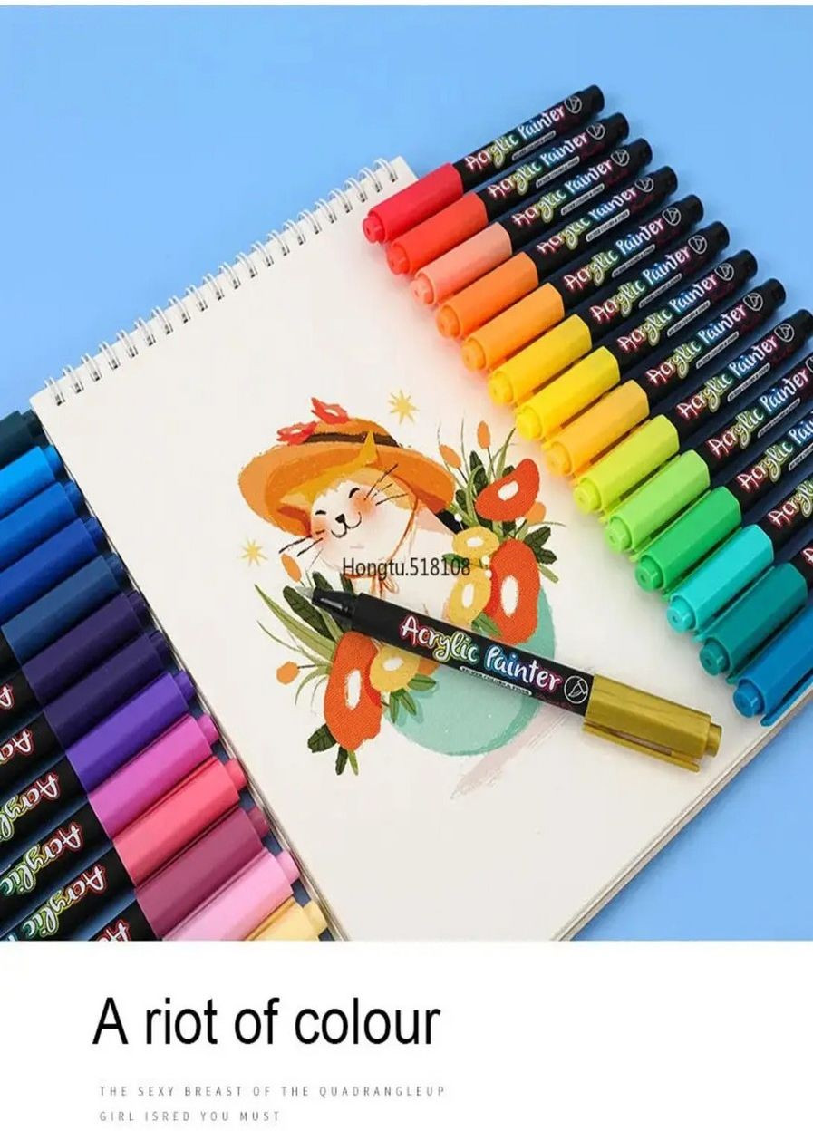 Акрилові маркери GuangNa GN.7100 48 шт — набір кольорових маркерів для малювання, декору, творчості No Brand (352192384)