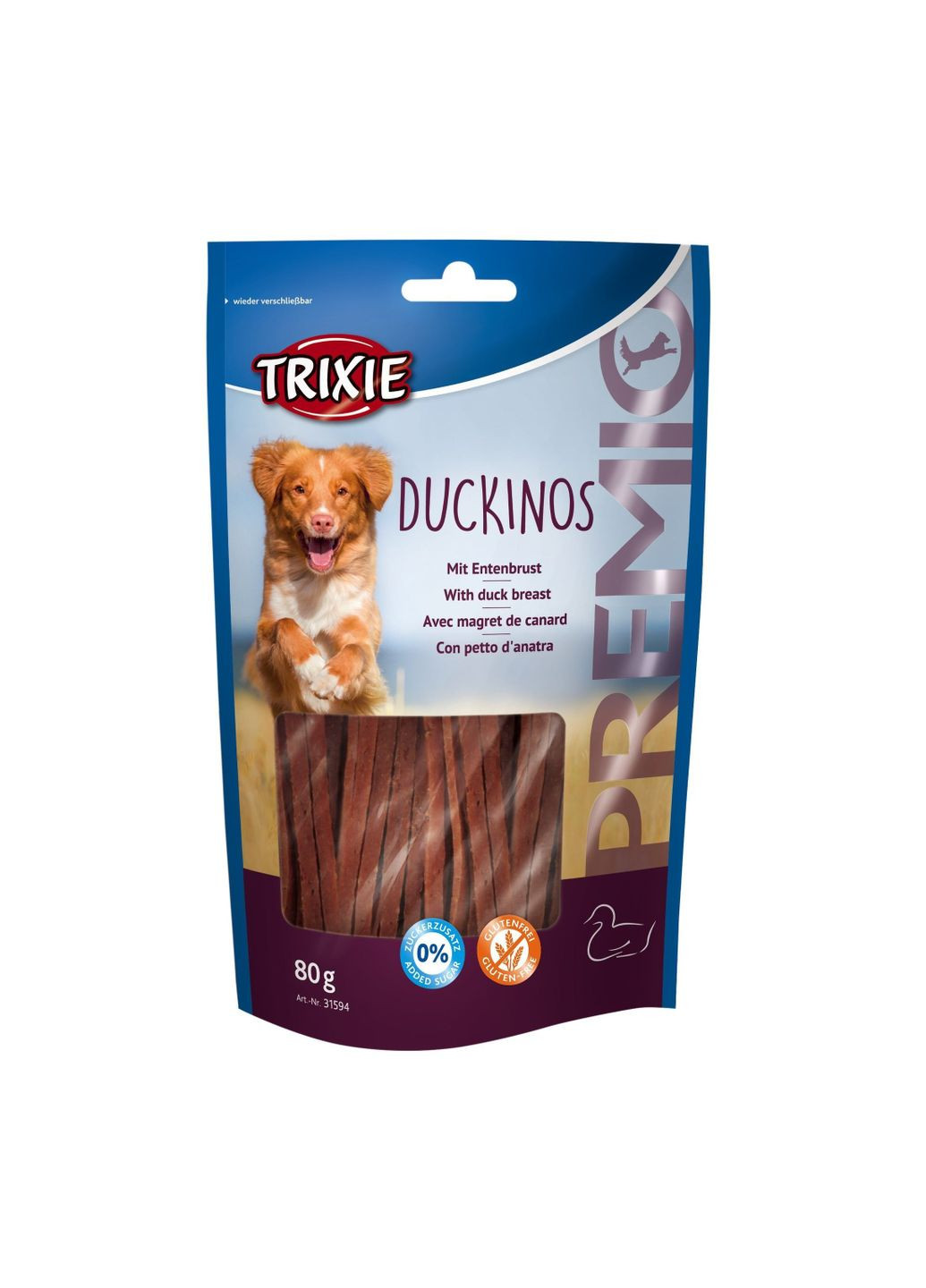 Ласощі для собак 31594 Premio Duckinos качка 80 г (4011905315942) Trixie (279564178)
