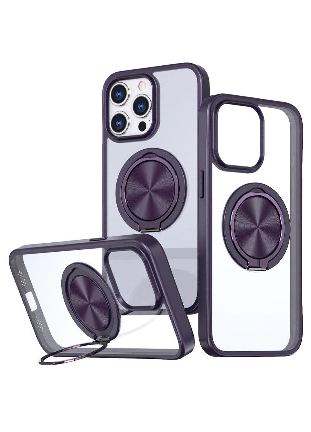 TPU+PC чохол Metal Ring with MagSafe для Apple iPhone 14 Pro Max (6.7") Epik (390135503)