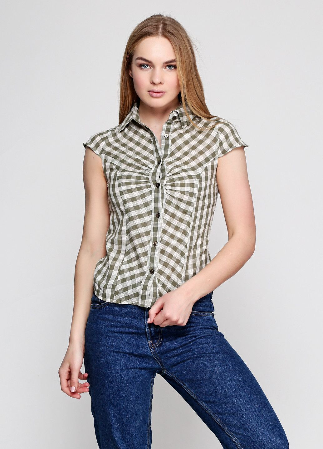 Оливковковая (хаки) повседневный рубашка OVS