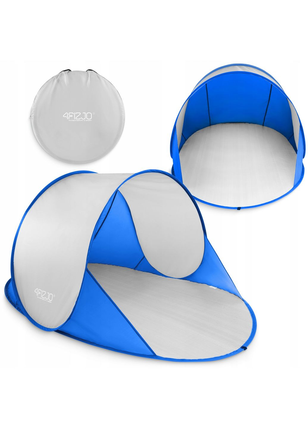 Намет пляжний Pop-Up 195 x 120 см саморозкладний Blue/Grey (P-5905973405157) 4FIZJO (350315082)