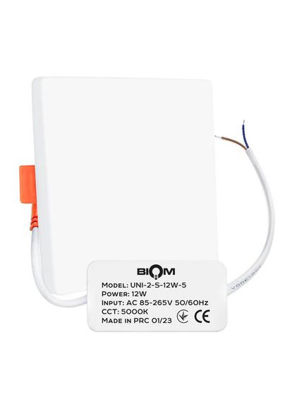 Светильник светодиодный UNI2-S12W-5 12Вт квадратный 5000К (00-00022818) BIOM (315138677)
