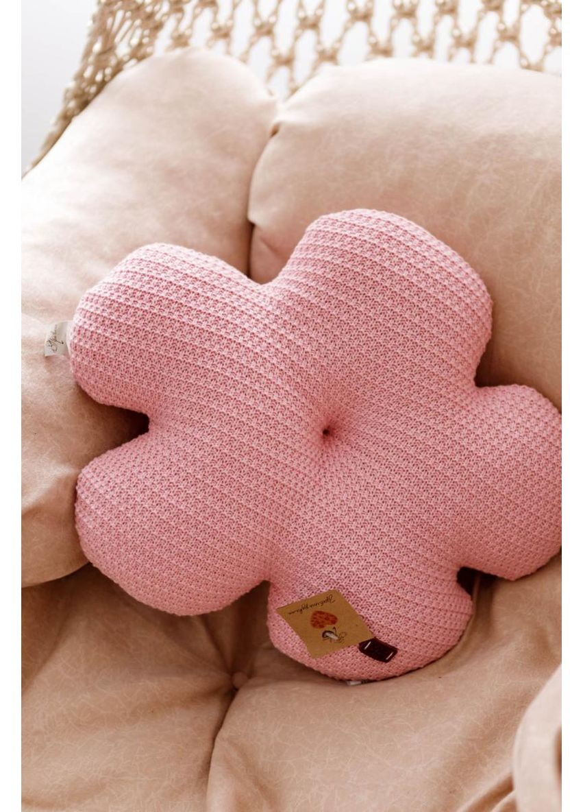 Декоративна подушка Квіточка 40 см рожевий декор для дивана подарунок для дому ProDobro (369365452)