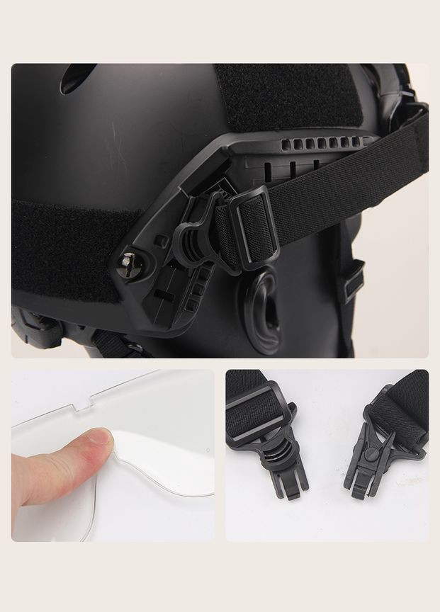 Тактические очки-маска с креплением на каску и тремя сменными линзами Олива Solve (329741359)