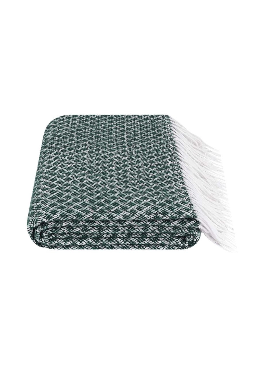 Плед на односпальную кровать 130х180 с шерстью гладкий зеленый 24060251 Lanavitta (366959133)