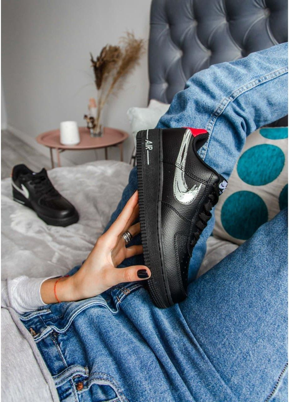 Чорні Осінні кросівки чоловічі nike air force 1 black white найк аір форс 1 преміум No Brand