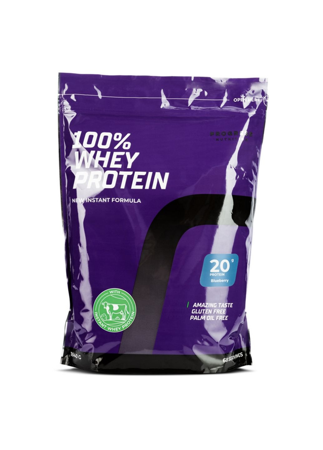 Протеин 100% Whey Protein, 1.84 кг Черника Progress Nutrition (293421315)