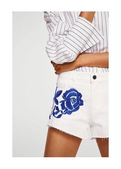 Джинсовые шорты 32 eur размер белые 23077621 Mango (297569487)