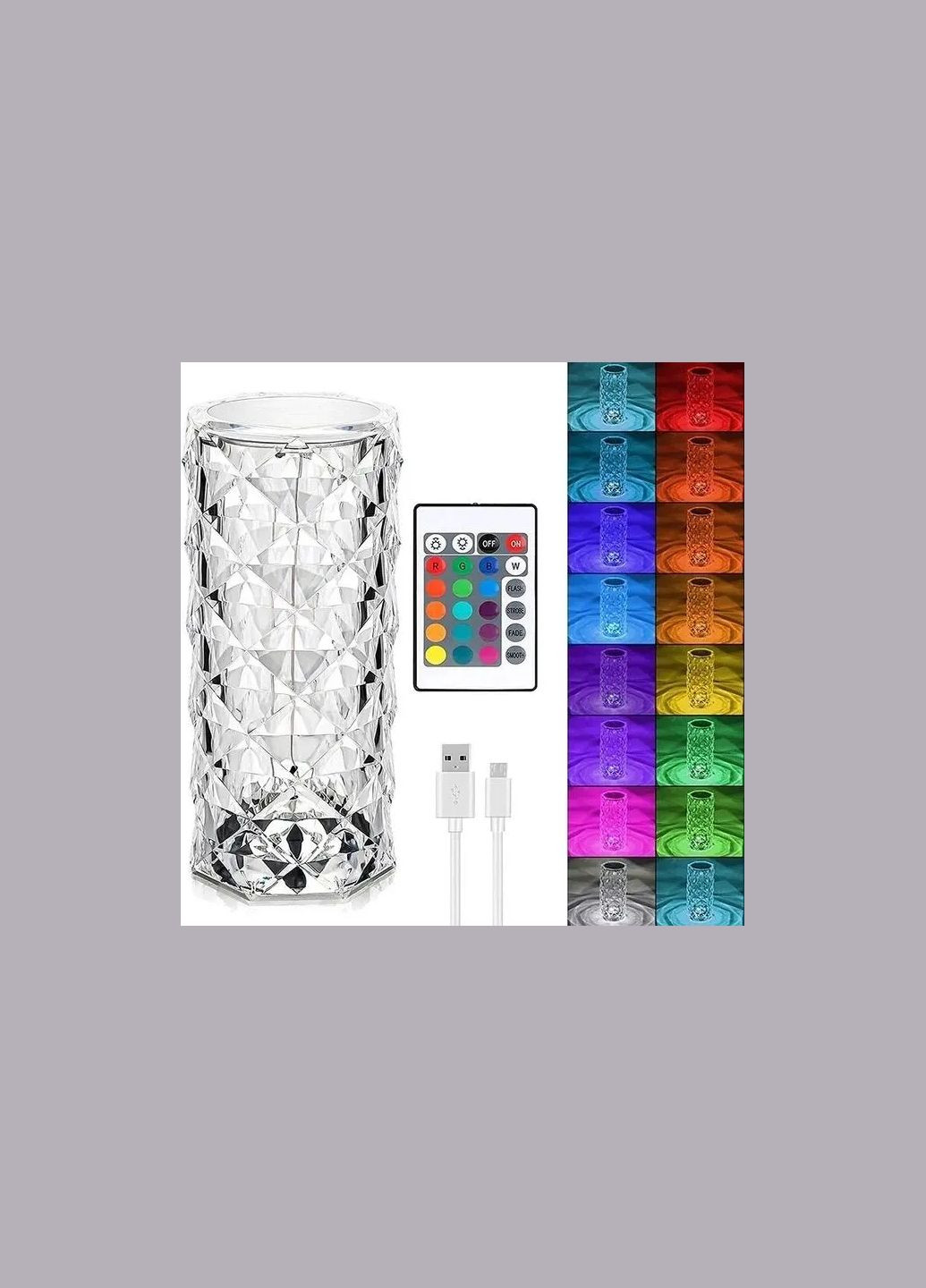 Настільна лампа Роза з пультом RGB Crystal Rose. Проекційний світильник-торшер нічник rose diamond table lamp кристал Jeep (371797517)