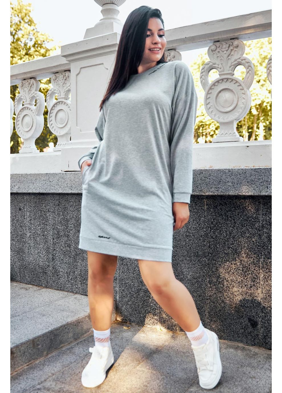 Серое платье 1628.4269 Seventeen