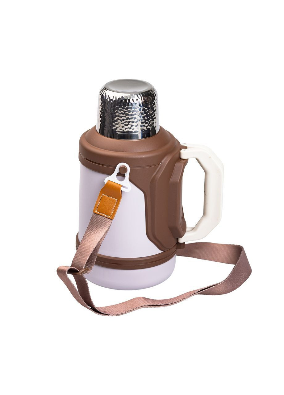 Термос для туризму Vacuum Cup 1.5 л з фліп кришкою та складаними ручками, сірий Yiwu (363058933)