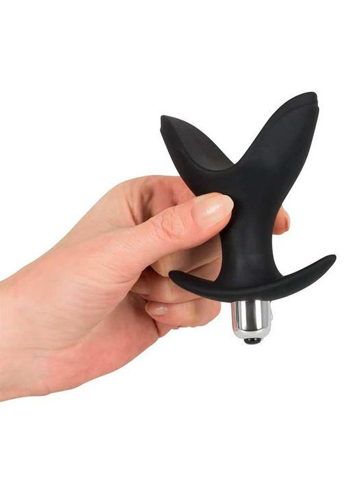 Вібраційна анальна пробка-розширювач Black Velvets Vibrating Anchor Plug 10 см K000406 No Brand (366665437)