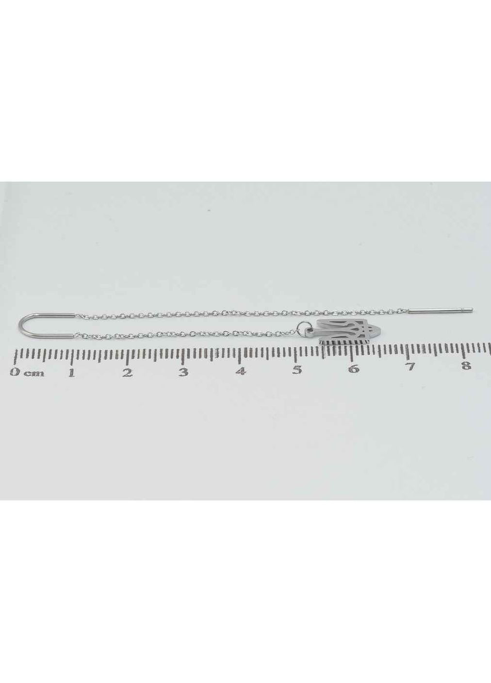Сережки TTM Stainless Steel колір Родій протяжки "Герб України" (161754) Xuping Jewelry (356458196)