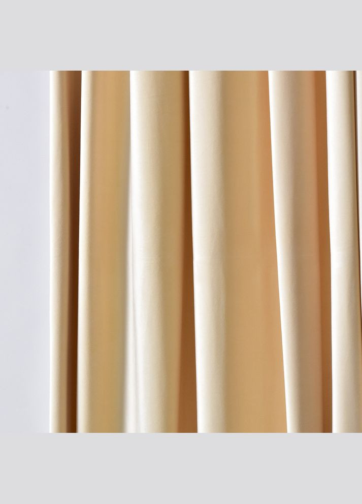 Тканина портьєрна однотонна Оксамит V-32 ваніль No Brand (321991357)