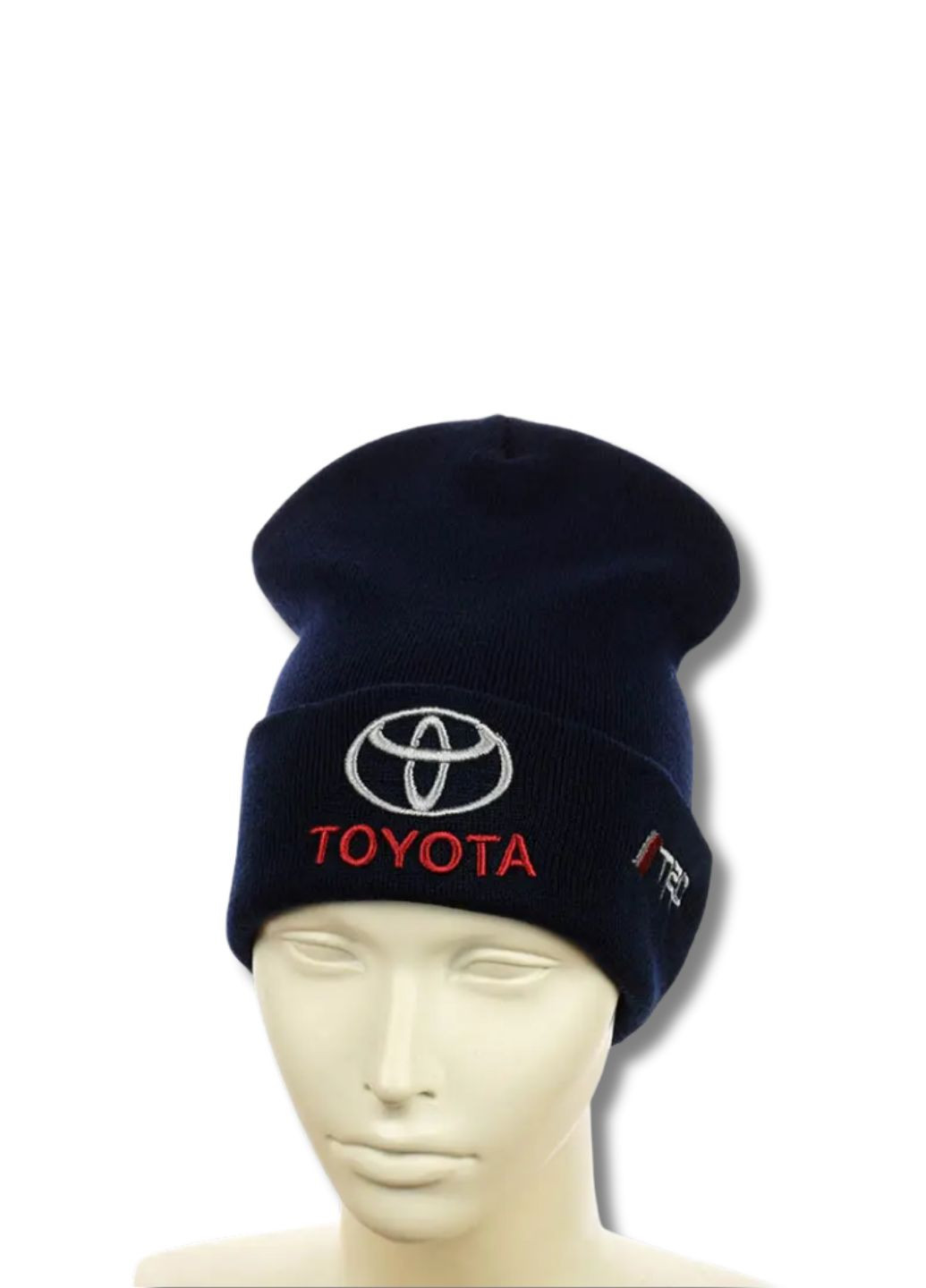 Шапка біні лонг з вишивкою Тойота / Toyota No Brand Шапка вишивкою (342058563)