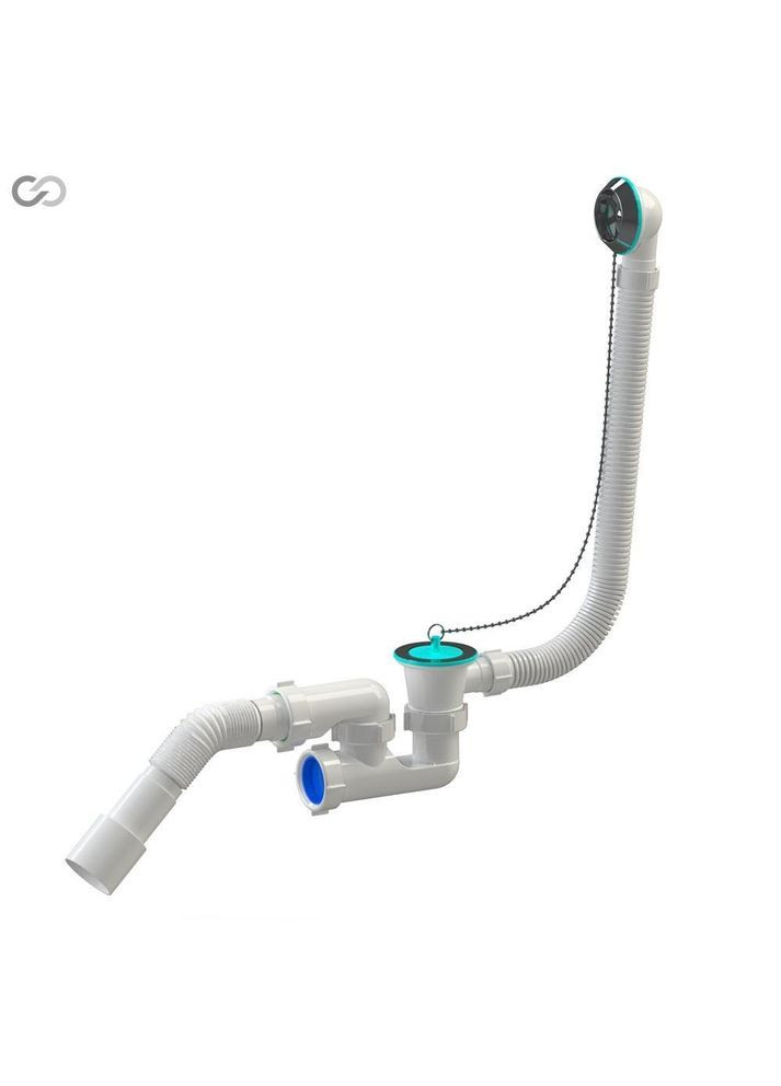 Сифон регулируемый для ванны Р0110, пластиковый, с переливом SoloPlast (340286079)