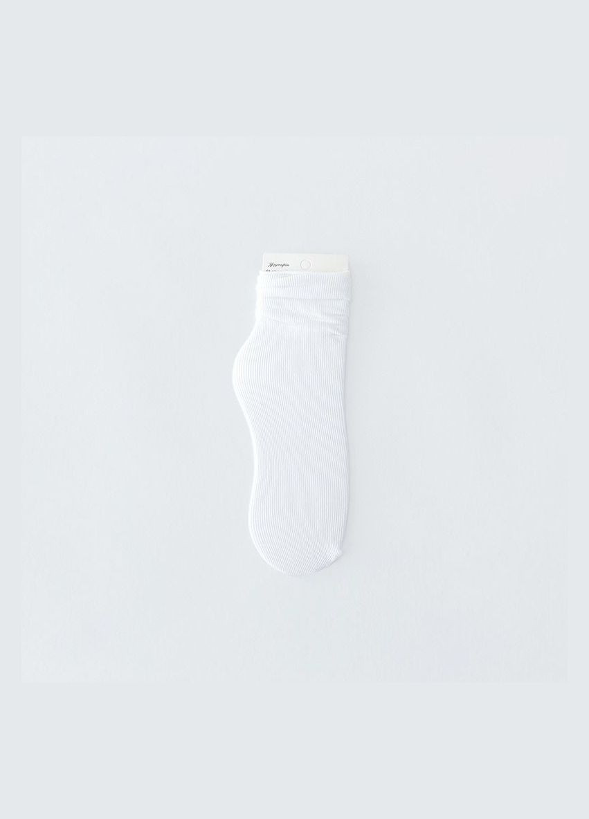 Высокие носки в рубчик Lono шс0001пш white (290147795)