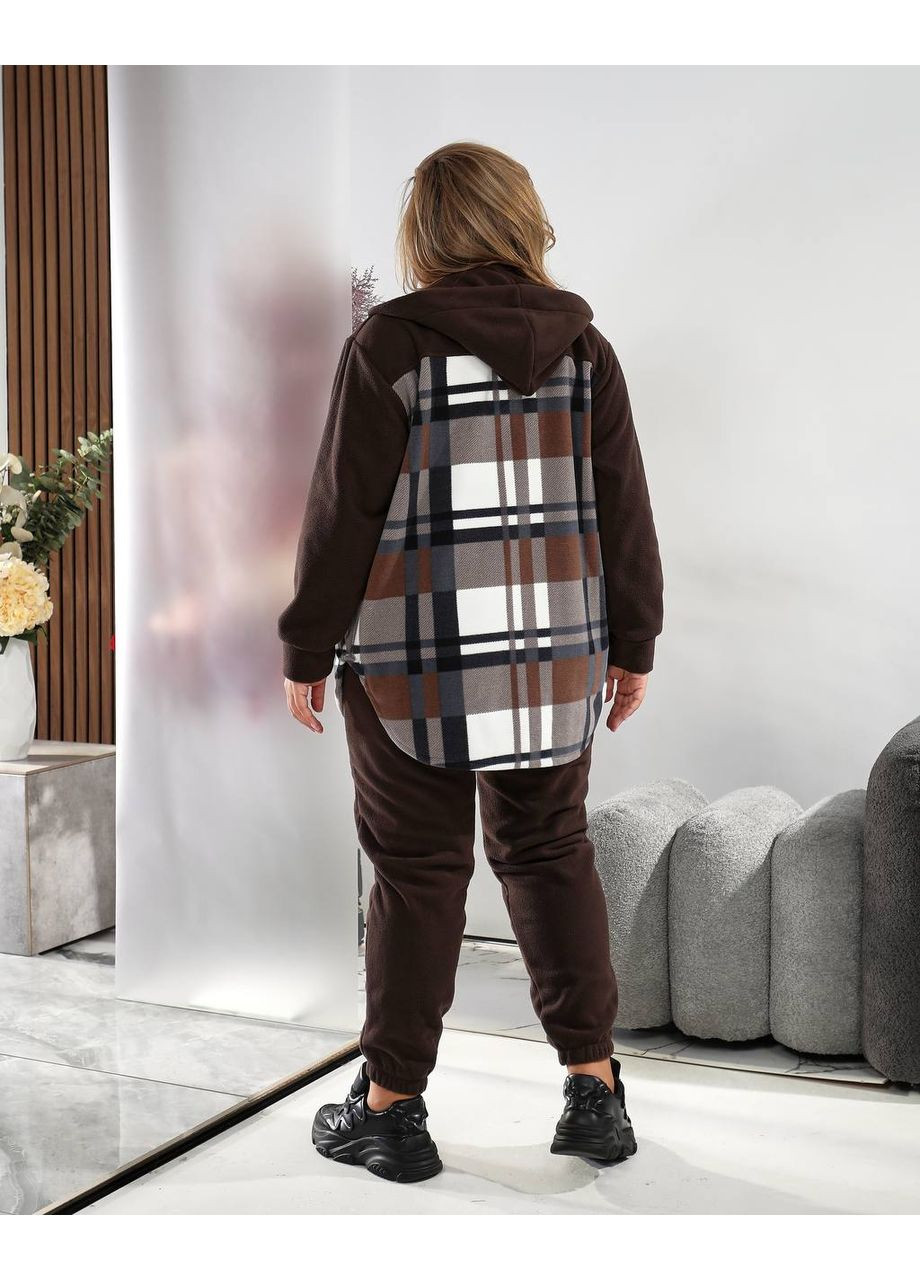 Костюм теплий прогулянковий флісовий,сорочка у клітинку з капюшоном та штани Україна (361499612)