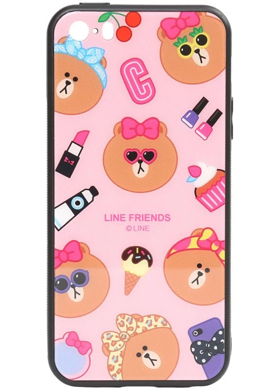 Чехол-накладка Cartoon Print Glass Case Apple iPhone SE/5s/5 Line friends Linc Toto (301508910)