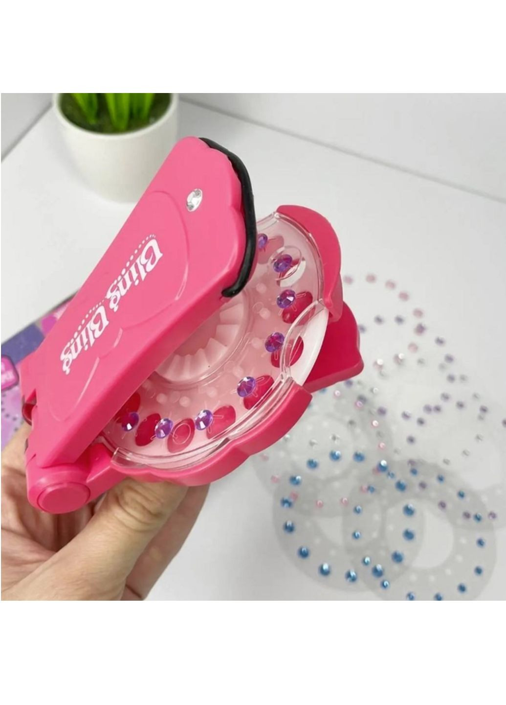 Стайлер для дівчаток степлер для прикраси волосся стразами Рожевий More Shinning Diamond Bling Bling (314908792)