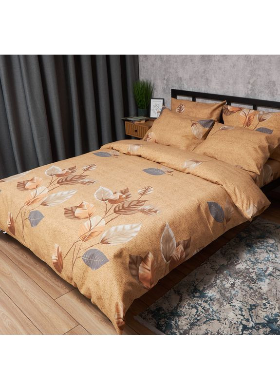 Комплект постільної білизни Микросатин Premium «» Полуторний 143х210 наволочки 4х50х70 (MS-820007508) Moon&Star Amber Leaf (356114286)
