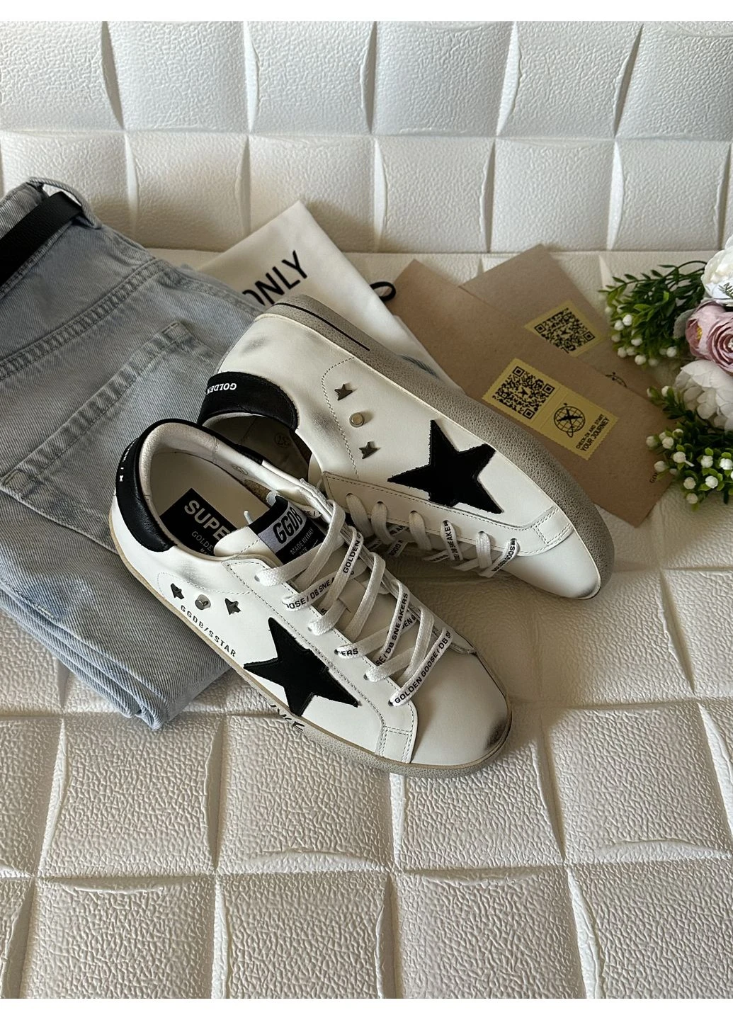 КРОССОВКИ ЖЕНСКИЕ GOLDEN GOOSE WHITE BLACK STAR ГОЛДЕН ГУС БЕЛЫЕ No Brand белые демисезоны (392000628)