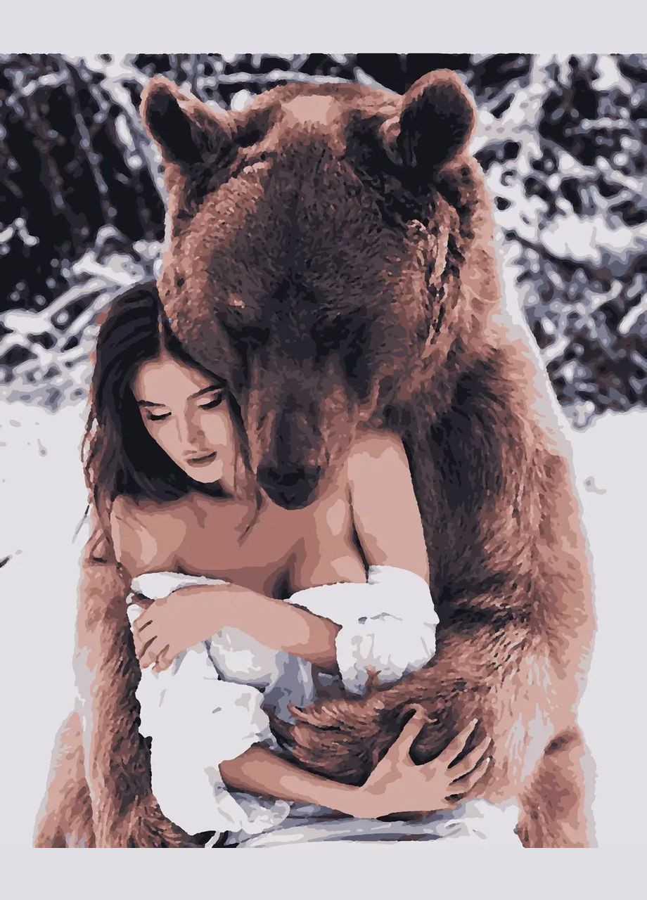 Картина по номерам Девушка и медведь 40 х 50 PN6803 Artissimo (348359523)