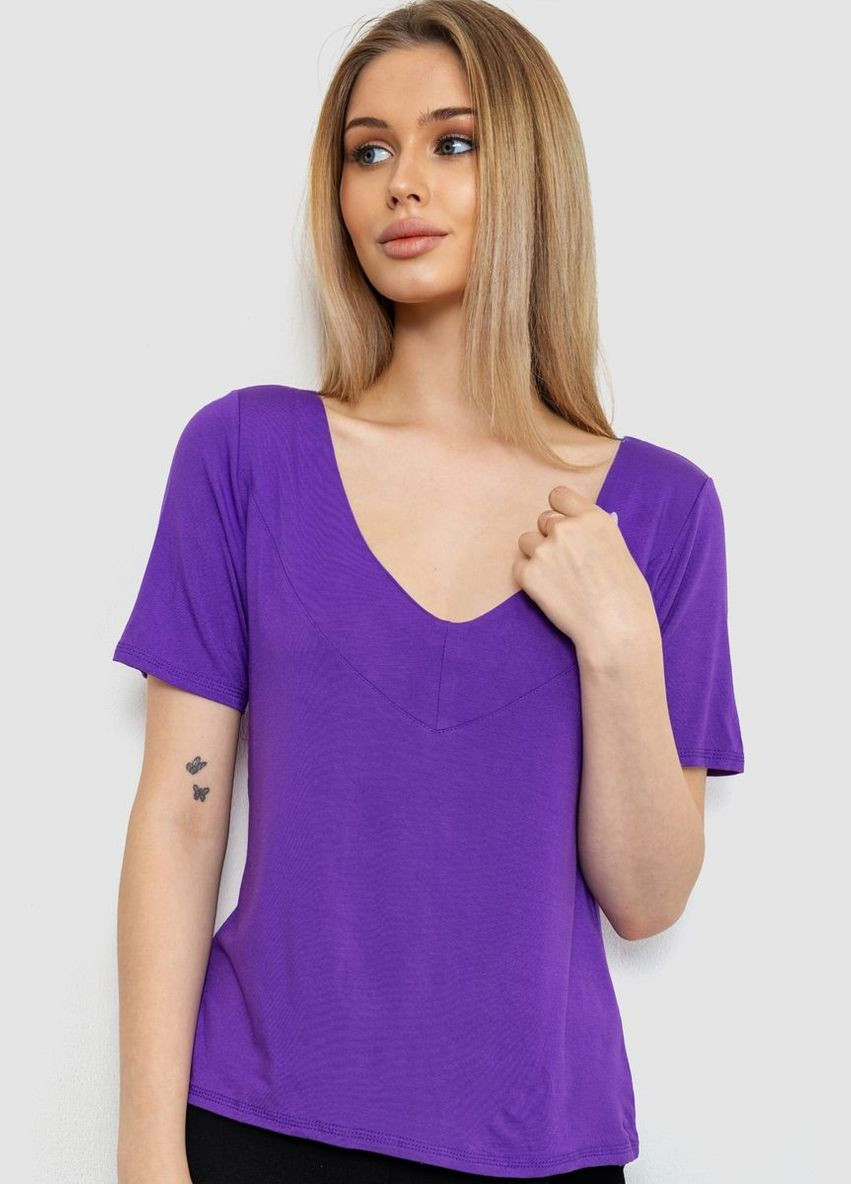 Фіолетова літня футболка-топ жіноча, колір чорний, Ager