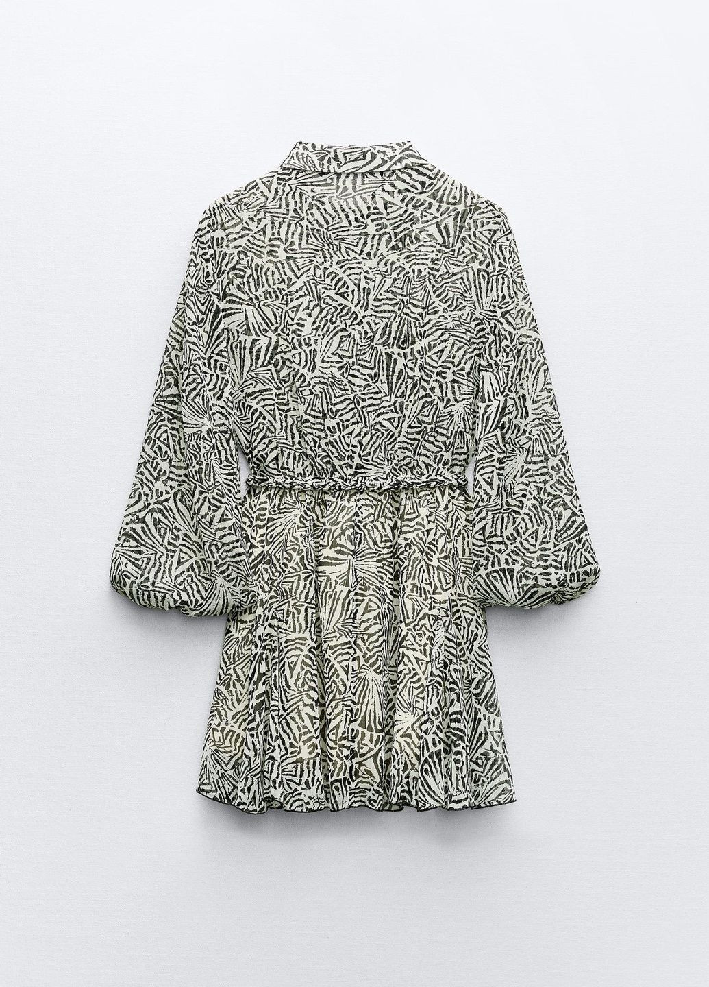 Молочное повседневный платье Zara с абстрактным узором