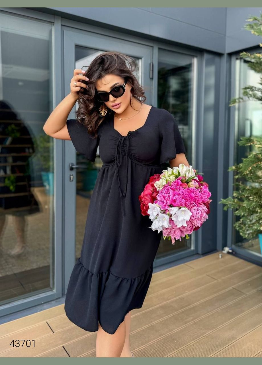 Чорна повсякденний сукня літня однотонна Liton