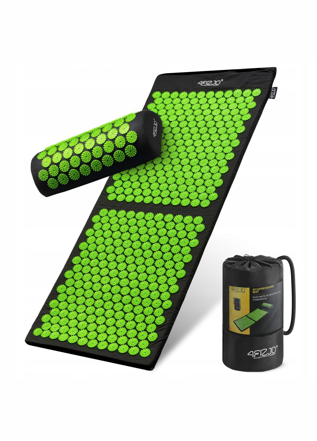 Коврик акупунктурный с валиком Classic Mat XL Аппликатор Кузнецова Black/Green () 4FIZJO P-5907222931769 (342758070)