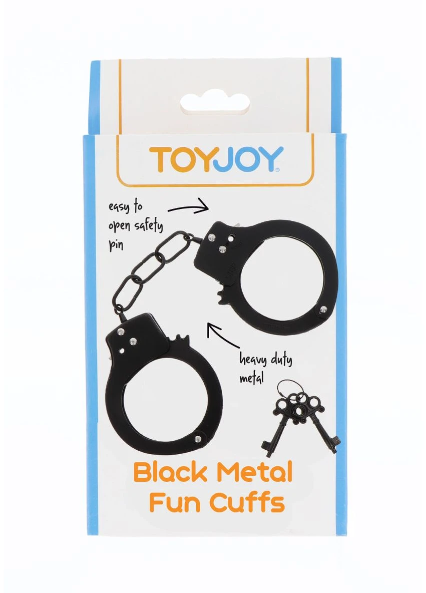 Наручники на ланцюжку з ключами чорні Toy Joy (383109262)