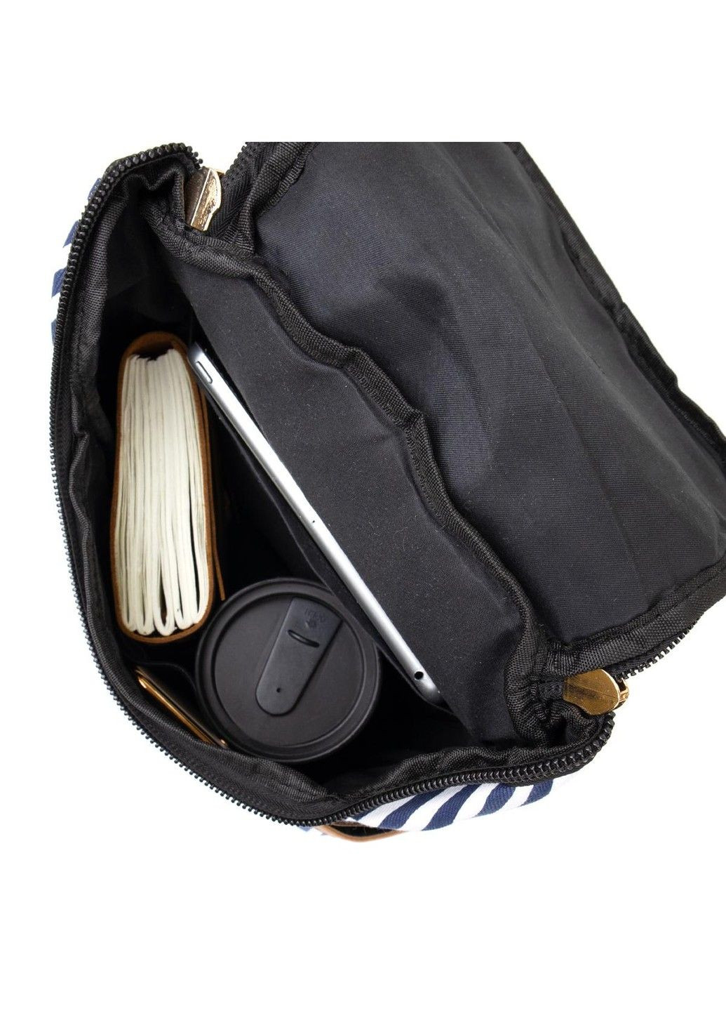 Жіночий текстильний рюкзак 20668 в смужку 31х24х10 см, Білий Vintage (333662397)