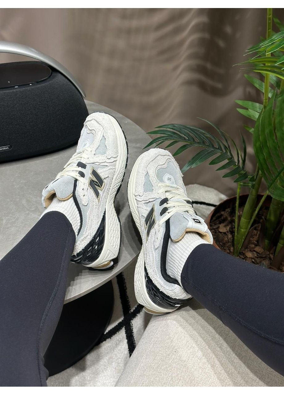 Белые демисезонные кроссовки мужские new balance white/gold No Brand 1906D Protection Pack Reflection