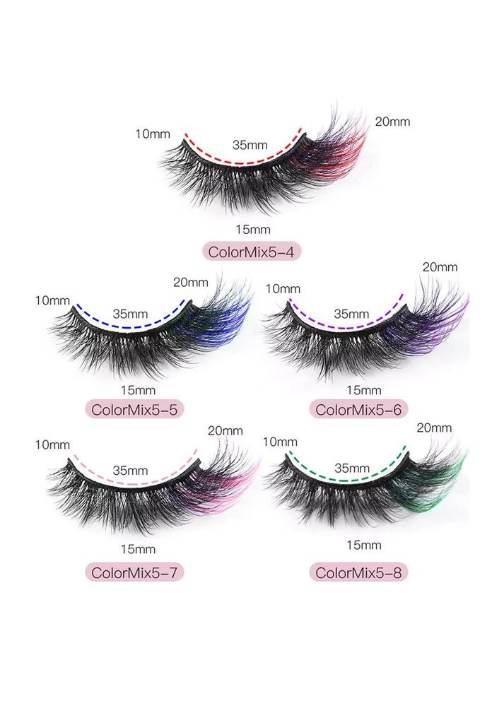 Набор Оригинал Цветные ресницы 5 пар Лисички + Маркер для надевания Прозрачный Magnetic Lashes (366668419)