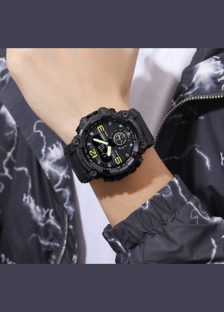 Годинник чоловічий наручний годинник спортивний тактичні Skmei 1965 - Black (325881193)