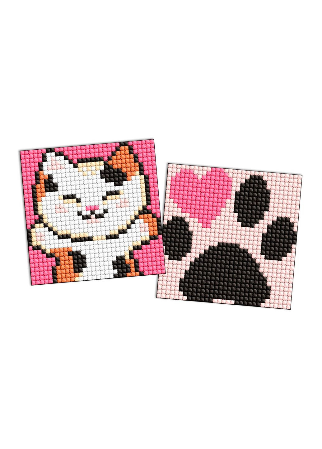 Алмазная мозаика на магните Пушистые объятия, набор из 2 сюжетов 9x9 AMG1048 Идейка Ідейка (321614853)