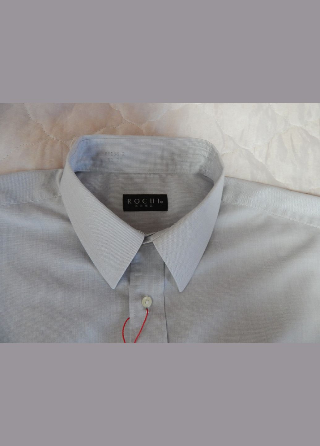 Серая классическая рубашка в клетку No Brand