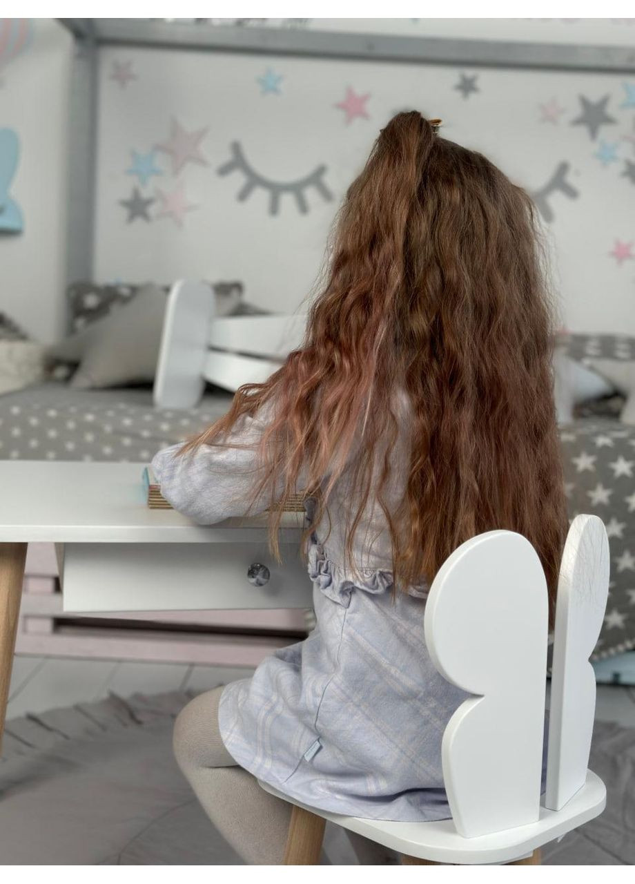 Стол прямоугольный с ящиком 46х60х45 и стул бабочка 26х26х24, столик и стульчик в детскую, No Brand (335039750)