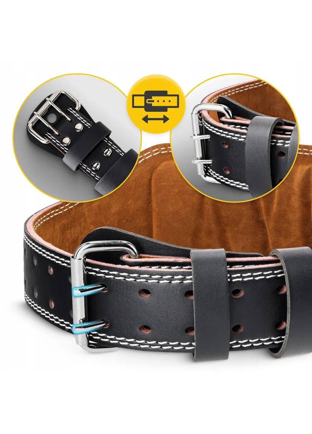 Пояс для важкої атлетики шкіряний Size Black () 4FIZJO P-5905973404303 (385677283)