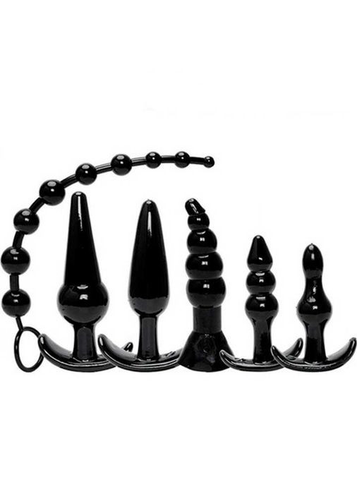 Комплект анальний для стимуляції фігурний силіконовий 6 предметів No Brand (366888000)
