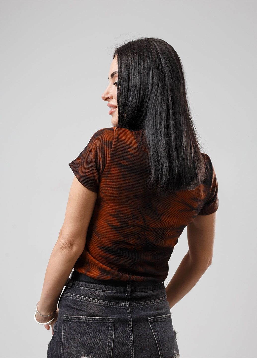 Терракотовая летняя женская футболка с коротким рукавом Fashion Girl Storm