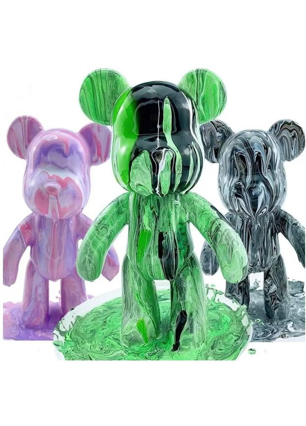 Дитячий набір для творчості з фарбами Fluid Bear Флюїдний Ведмедик DIY Bearbrick 23 см (2104618542) No Brand (331605205)