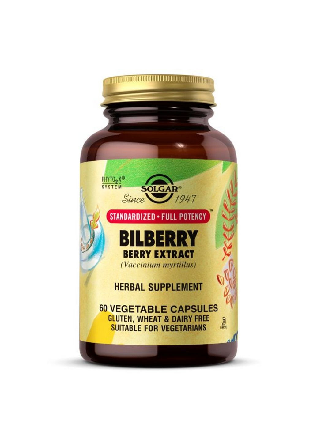Натуральна добавка SFP Bilberry Berry Extract, 60 вегакапсул Solgar (293338223)