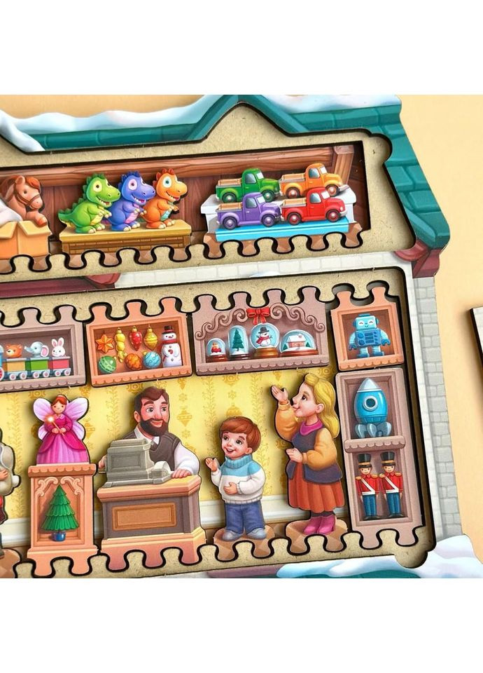 Двухслойный пазл-вкладыш "Магазин игрушек" PSD304 (ПСД304) Ubumblebees (372494780)