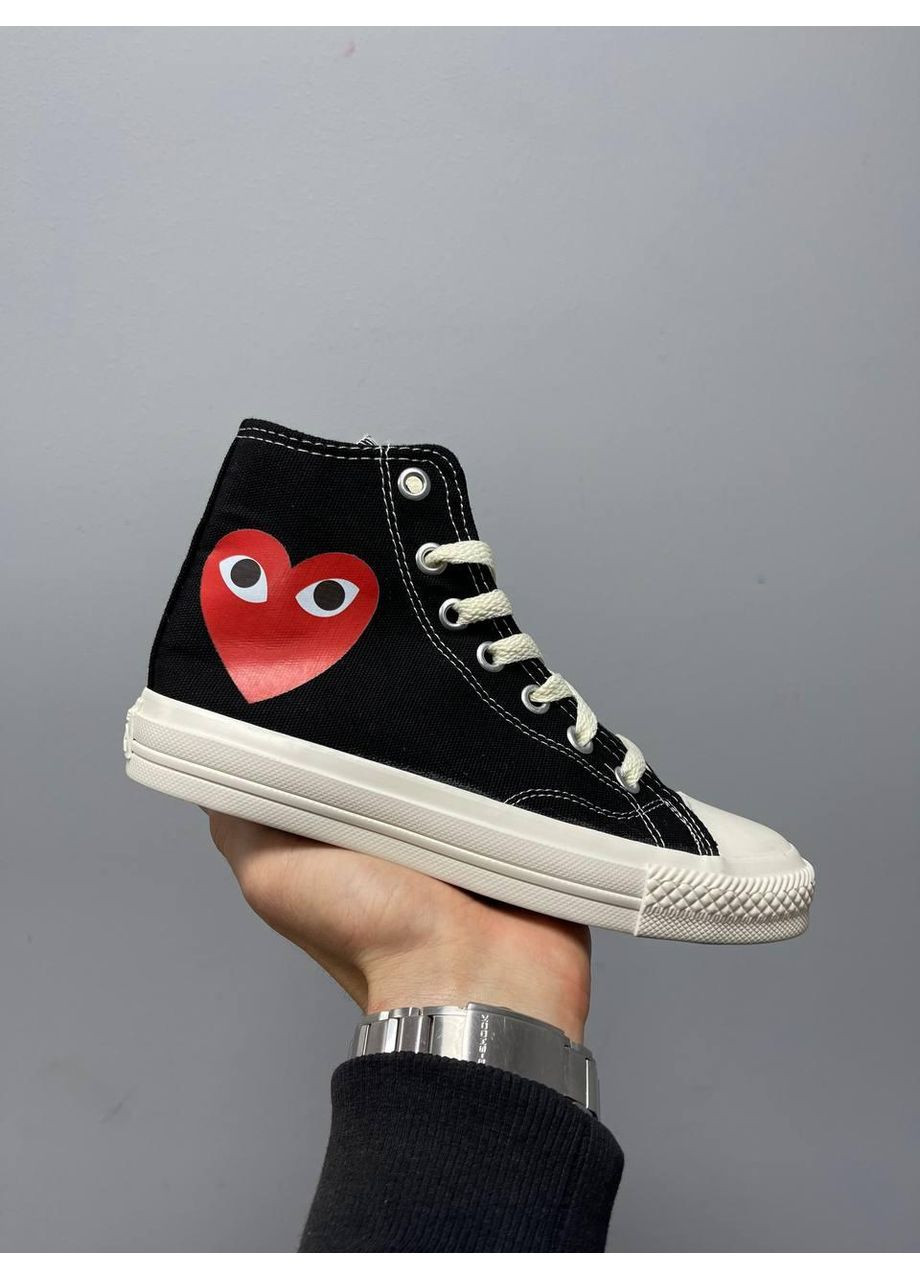 Чорні Осінні кеди чоловічі converse comme des garçons play x v2 конверс No Brand