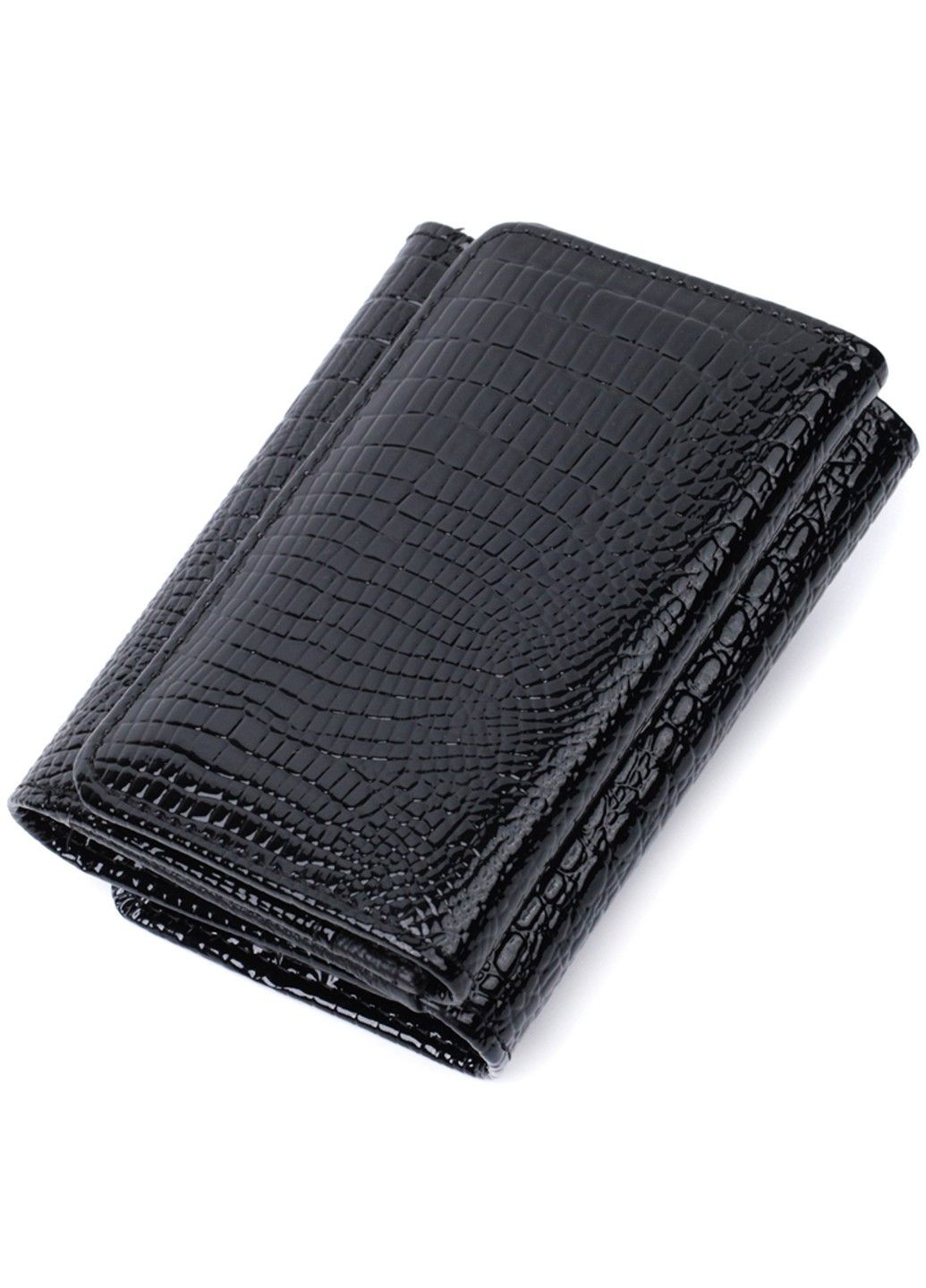 Женский стильный кошелек из фактурной натуральной кожи 22732 Черный st leather (298092964)